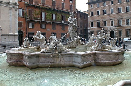 La Fuente del Moro, en la Piazza Navona La Fuente del Moro, en la Piazza Navona