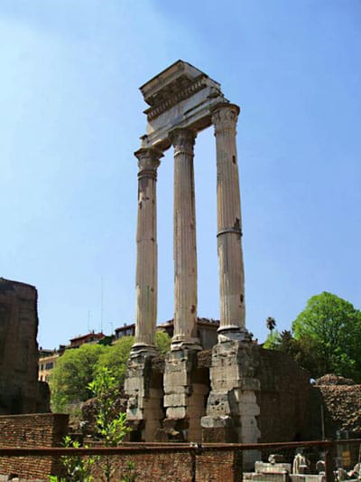 El Templo de Castor y Pollux, en el Foro Romano